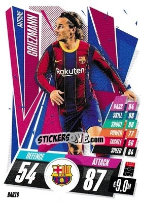 Sticker Antoine Griezmann - UEFA Champions League 2020-2021. Match Attax n. BAR16 - Panini