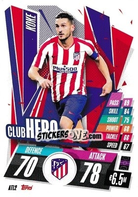 Sticker Koke - UEFA Champions League 2020-2021. Match Attax n. ATL2 - Panini