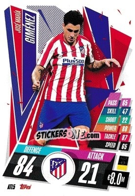 Sticker José María Giménez - UEFA Champions League 2020-2021. Match Attax n. ATL5 - Panini