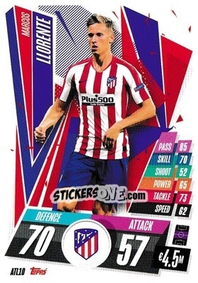 Sticker Marcos Llorente - UEFA Champions League 2020-2021. Match Attax n. ATL10 - Panini