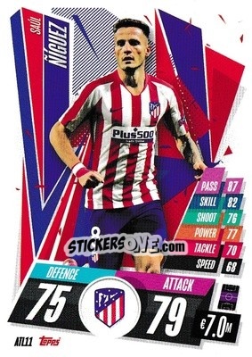 Sticker Saúl Ñíguez - UEFA Champions League 2020-2021. Match Attax - Panini