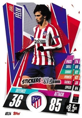 Sticker João Félix - UEFA Champions League 2020-2021. Match Attax n. ATL14 - Panini