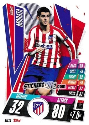 Sticker Álvaro Morata - UEFA Champions League 2020-2021. Match Attax n. ATL15 - Panini