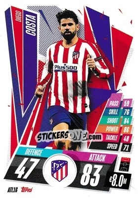 Sticker Diego Costa - UEFA Champions League 2020-2021. Match Attax n. ATL16 - Panini