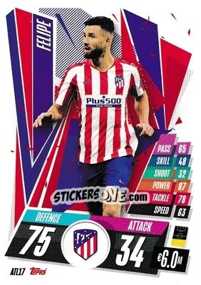 Sticker Felipe - UEFA Champions League 2020-2021. Match Attax n. ATL17 - Panini