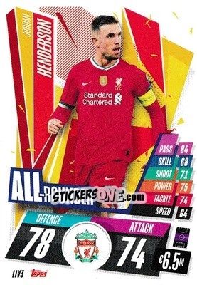 Sticker Jordan Henderson - UEFA Champions League 2020-2021. Match Attax n. LIV3 - Panini