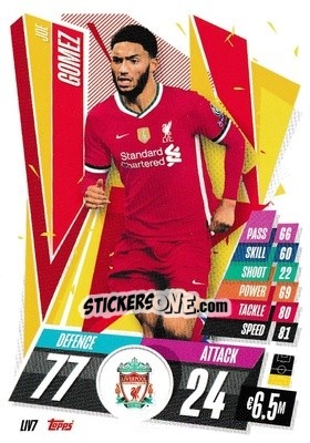 Sticker Joe Gomez - UEFA Champions League 2020-2021. Match Attax n. LIV7 - Panini