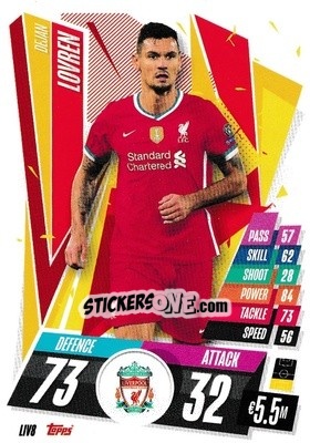 Sticker Dejan Lovren - UEFA Champions League 2020-2021. Match Attax n. LIV8 - Panini