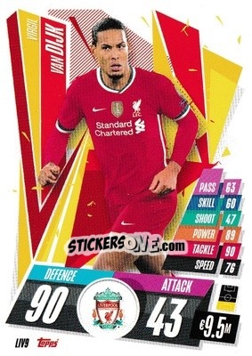 Sticker Virgil van Dijk - UEFA Champions League 2020-2021. Match Attax - Panini