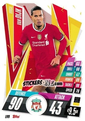 Sticker Virgil van Dijk - UEFA Champions League 2020-2021. Match Attax n. LIV9 - Panini