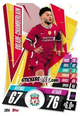 Sticker Alex Oxlade-Chamberlain - UEFA Champions League 2020-2021. Match Attax n. LIV14 - Panini