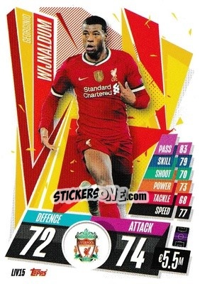 Sticker Georginio Wijnaldum - UEFA Champions League 2020-2021. Match Attax n. LIV15 - Panini