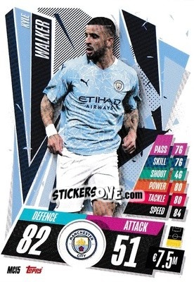 Sticker Kyle Walker - UEFA Champions League 2020-2021. Match Attax n. MCI5 - Panini