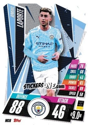 Sticker Aymeric Laporte - UEFA Champions League 2020-2021. Match Attax n. MCI8 - Panini