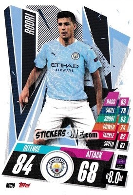 Sticker Rodri - UEFA Champions League 2020-2021. Match Attax - Panini