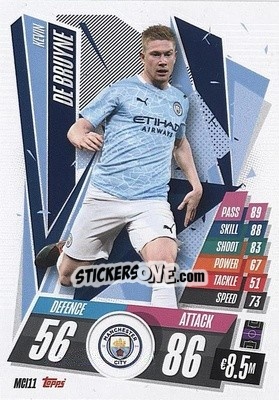 Sticker Kevin De Bruyne - UEFA Champions League 2020-2021. Match Attax n. MCI11 - Panini
