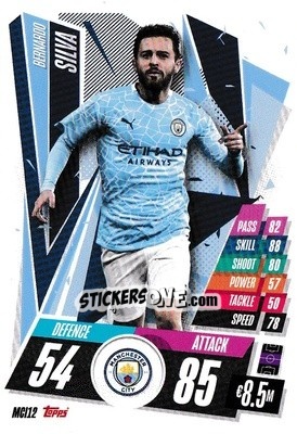 Sticker Bernardo Silva - UEFA Champions League 2020-2021. Match Attax n. MCI12 - Panini