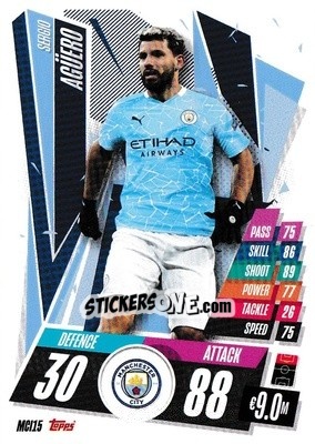 Sticker Sergio Agüero - UEFA Champions League 2020-2021. Match Attax n. MCI15 - Panini