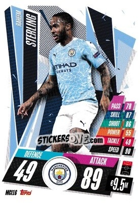Sticker Raheem Sterling - UEFA Champions League 2020-2021. Match Attax n. MCI16 - Panini