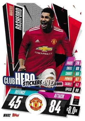 Sticker Marcus Rashford - UEFA Champions League 2020-2021. Match Attax n. MNU2 - Panini