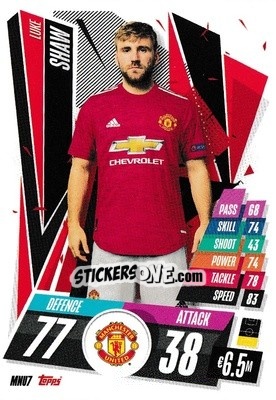 Sticker Luke Shaw - UEFA Champions League 2020-2021. Match Attax n. MNU7 - Panini