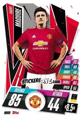 Sticker Harry Maguire - UEFA Champions League 2020-2021. Match Attax n. MNU9 - Panini