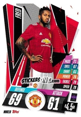 Sticker Fred - UEFA Champions League 2020-2021. Match Attax n. MNU10 - Panini