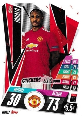Sticker Odion Ighalo - UEFA Champions League 2020-2021. Match Attax n. MNU17 - Panini