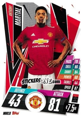 Sticker Anthony Martial - UEFA Champions League 2020-2021. Match Attax n. MNU18 - Panini