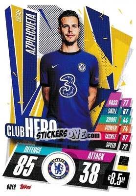 Sticker César Azpilicueta - UEFA Champions League 2020-2021. Match Attax n. CHE2 - Panini