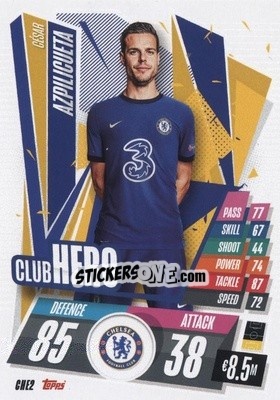 Sticker Cesar Azpilicueta - UEFA Champions League 2020-2021. Match Attax n. CHE2-dz - Panini