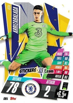 Sticker Kepa Arrizabalaga - UEFA Champions League 2020-2021. Match Attax n. CHE4 - Panini