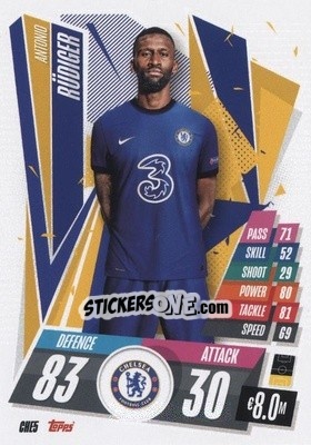 Sticker Antonio Rudiger - UEFA Champions League 2020-2021. Match Attax n. CHE5-dz - Panini