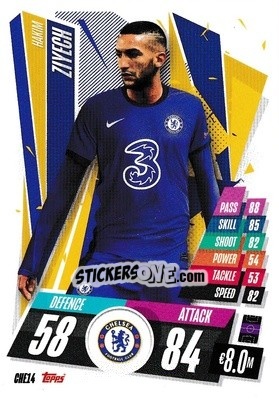 Sticker Hakim Ziyech - UEFA Champions League 2020-2021. Match Attax n. CHE14 - Panini