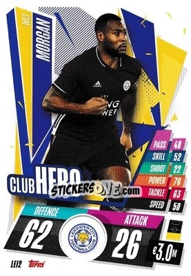 Sticker Wes Morgan - UEFA Champions League 2020-2021. Match Attax n. LEI2 - Panini