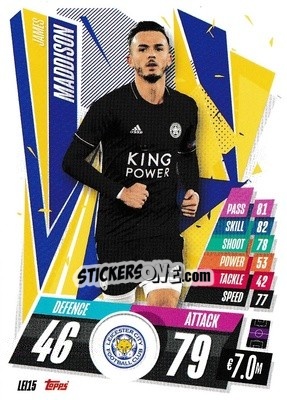 Sticker James Maddison - UEFA Champions League 2020-2021. Match Attax n. LEI15 - Panini
