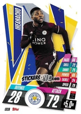 Sticker Kelechi Iheanacho - UEFA Champions League 2020-2021. Match Attax n. LEI16 - Panini