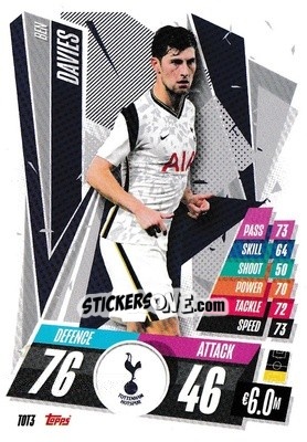 Sticker Ben Davies - UEFA Champions League 2020-2021. Match Attax n. TOT3 - Panini