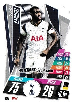 Sticker Davinson Sánchez - UEFA Champions League 2020-2021. Match Attax n. TOT4 - Panini