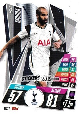Sticker Lucas Moura - UEFA Champions League 2020-2021. Match Attax n. TOT11 - Panini