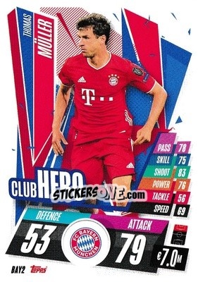 Sticker Thomas Müller - UEFA Champions League 2020-2021. Match Attax n. BAY2 - Panini