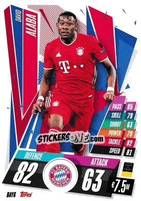 Sticker David Alaba - UEFA Champions League 2020-2021. Match Attax n. BAY6 - Panini