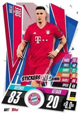 Sticker Niklas Süle - UEFA Champions League 2020-2021. Match Attax n. BAY7 - Panini