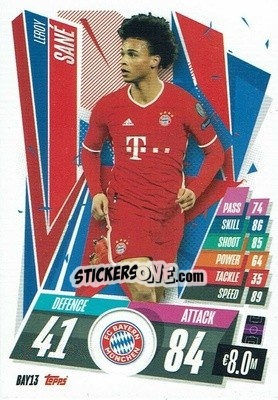 Sticker Leroy Sané - UEFA Champions League 2020-2021. Match Attax n. BAY13 - Panini