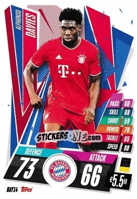 Sticker Alphonso Davies - UEFA Champions League 2020-2021. Match Attax n. BAY14 - Panini