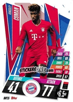 Sticker Kingsley Coman - UEFA Champions League 2020-2021. Match Attax n. BAY15 - Panini