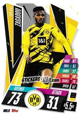 Sticker Dan-Axel Zagadou - UEFA Champions League 2020-2021. Match Attax n. DOR10 - Panini