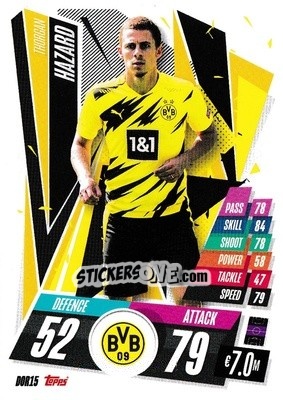 Sticker Thorgan Hazard - UEFA Champions League 2020-2021. Match Attax n. DOR15 - Panini