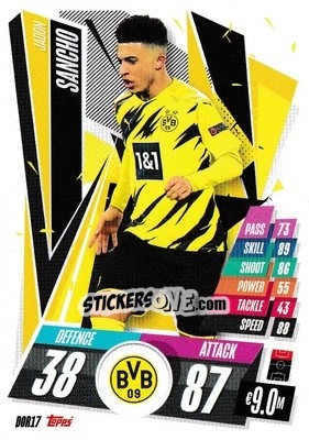 Sticker Jadon Sancho - UEFA Champions League 2020-2021. Match Attax n. DOR17 - Panini