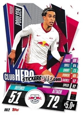 Sticker Yussuf Poulsen - UEFA Champions League 2020-2021. Match Attax n. RBL2 - Panini